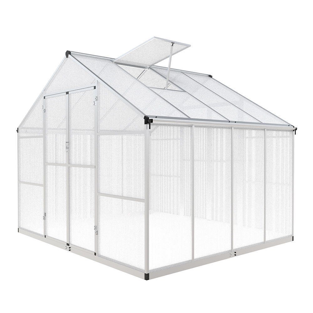 DB250-4 242x250x226cm Glass Double Hinged Door Green House